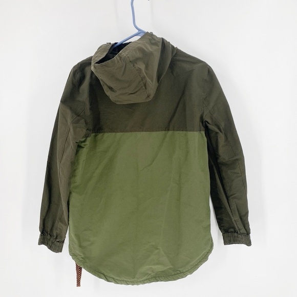 Modern Amusement Mens Green Long Sleeve Hooded Windbreaker Jacket pullover - Picture 11 of 11
